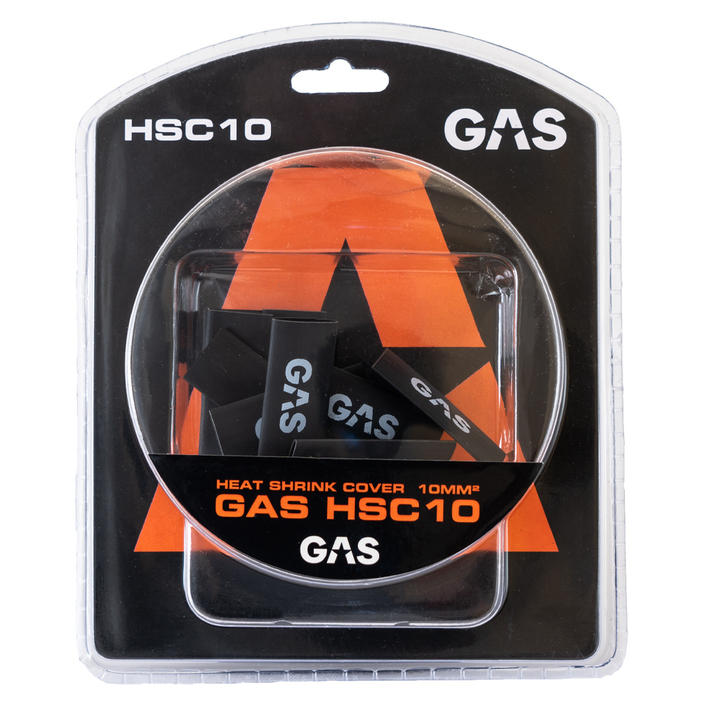 GAS 10-pakke krympestrømpe med ende/kabelhylser, 10mm²-kabel