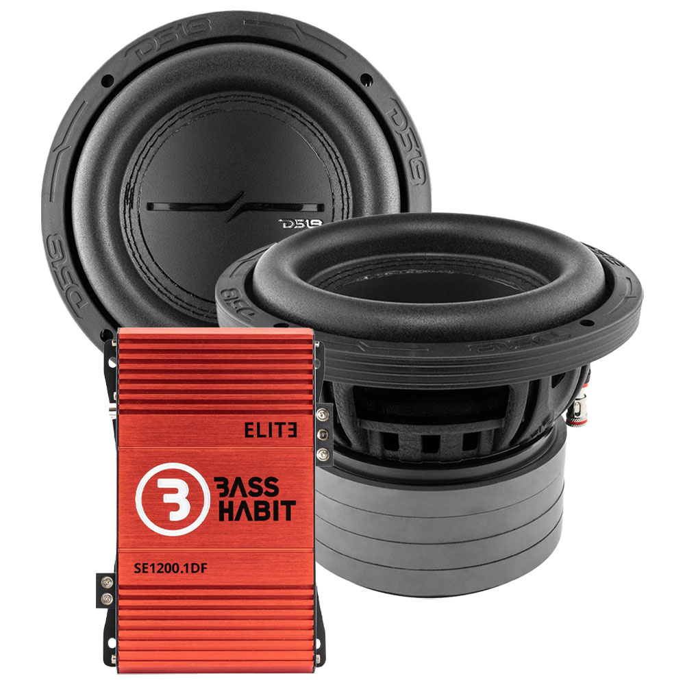 2 pakke DS18 ZXI6.4D & Bass Habit SPL ELITE 1200.1DF, basspakke
